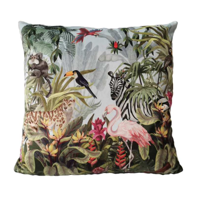 *kussen Fluweel Jungle Flamingo 45x45cm* Mars & More