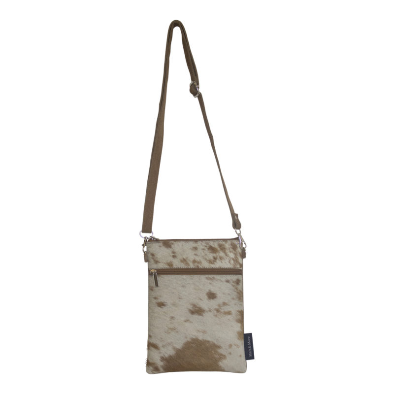 Crossbody Tas Verticaal Koe Bruin 23x17cm Mars & More