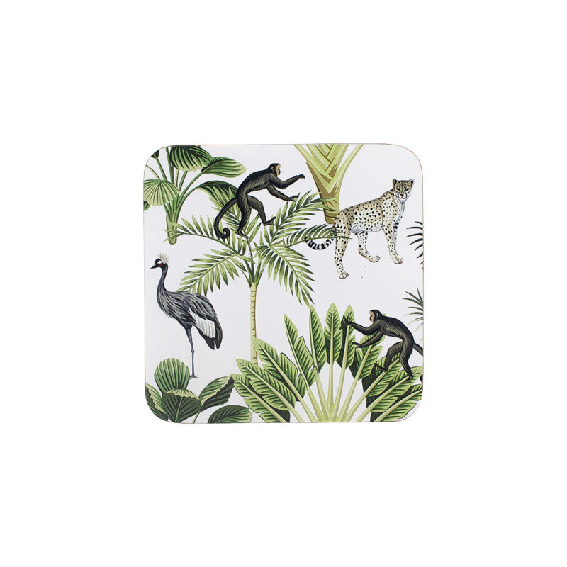 Onderzetter Jungle Wit 10x10cm (6)* Mars & More