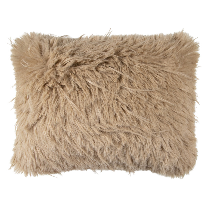 Kussen Teddy Langhaar Pluk Cognac 35x45cm Mars & More